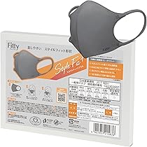 【個包装】　マスク　Fitty グレー　合計350枚 Fitty 【 フィッティ 公式 】 マスク 不織布 立体 やや 大きめ 個包装